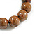 13mm Caramel Brown Round Ceramic Bead Flex Bracelet - Size M - view 4