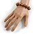 13mm Caramel Brown Round Ceramic Bead Flex Bracelet - Size M - view 3