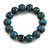 15mm Dusty Blue Round Ceramic Bead Flex Bracelet - Size M
