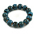 15mm Dusty Blue Round Ceramic Bead Flex Bracelet - Size M - view 4
