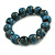 15mm Dusty Blue Round Ceramic Bead Flex Bracelet - Size M - view 2