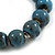 15mm Dusty Blue Round Ceramic Bead Flex Bracelet - Size M - view 5