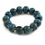 15mm Dusty Blue Round Ceramic Bead Flex Bracelet - Size M - view 6