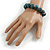 15mm Dusty Blue Round Ceramic Bead Flex Bracelet - Size M - view 3