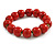 13mm Brick Red Round Ceramic Bead Flex Bracelet - Size S/M - view 2