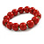 13mm Brick Red Round Ceramic Bead Flex Bracelet - Size S/M - view 4