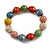15mm Multicoloured Off Round Ceramic Bead Flex Bracelet - Size M - view 4