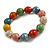 15mm Multicoloured Off Round Ceramic Bead Flex Bracelet - Size M - view 2