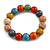 13mm Multicoloured Round Ceramic Bead Flex Bracelet - Size M - view 4