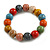 13mm Multicoloured Round Ceramic Bead Flex Bracelet - Size M - view 6