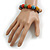 13mm Multicoloured Round Ceramic Bead Flex Bracelet - Size M - view 3