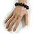 15mm Dark Brown/Blue Round Ceramic Bead Flex Bracelet - Size S - view 3