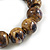 15mm Round Ceramic Bead Flex Bracelet in Brown Shades - Size M - view 4