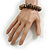 15mm Round Ceramic Bead Flex Bracelet in Brown Shades - Size M - view 3