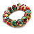 Chunky Wooden Bead Colour Fusion Flex Bracelet (Multicoloured) - M/ L - view 2