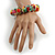 Chunky Wooden Bead Colour Fusion Flex Bracelet (Multicoloured) - M/ L - view 3