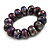 Chunky Wooden Bead Colour Fusion Flex Bracelet (Purple/Black/Silver/Red) - M/ L - view 2