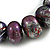 Chunky Wooden Bead Colour Fusion Flex Bracelet (Purple/Black/Silver/Red) - M/ L - view 4