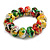 Chunky Wooden Bead Colour Fusion Flex Bracelet (Multicoloured) - M/ L - view 1