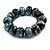 Chunky Wooden Bead Colour Fusion Flex Bracelet (Black/Blue/Silver/White) - M/ L - view 6
