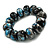 Chunky Wooden Bead Colour Fusion Flex Bracelet (Black/Blue/Silver/White) - M/ L - view 2