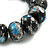 Chunky Wooden Bead Colour Fusion Flex Bracelet (Black/Blue/Silver/White) - M/ L - view 4