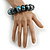 Chunky Wooden Bead Colour Fusion Flex Bracelet (Black/Blue/Silver/White) - M/ L - view 3