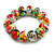 Chunky Wooden Bead Colour Fusion Flex Bracelet (Multicoloured) - M/ L