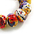 Chunky Wooden Bead Colour Fusion Flex Bracelet (White/Red/Black/Yellow/ Purple) - M/ L - view 5
