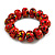 Chunky Wooden Bead Colour Fusion Flex Bracelet (Red/Black/Yellow) - M/ L