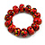 Chunky Wooden Bead Colour Fusion Flex Bracelet (Red/Black/Yellow) - M/ L - view 5