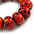 Chunky Wooden Bead Colour Fusion Flex Bracelet (Red/Black/Yellow) - M/ L - view 4