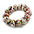 Chunky Wooden Bead Colour Fusion Flex Bracelet (White/Red/Black/Green) - M/ L - view 2
