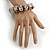 Chunky Wooden Bead Colour Fusion Flex Bracelet (White/Red/Black/Green) - M/ L - view 3