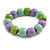Chunky Wooden Bead  Flex Bracelet Lilac/Mint/Lime Green - M/ L - view 2