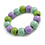Chunky Wooden Bead  Flex Bracelet Lilac/Mint/Lime Green - M/ L - view 5