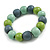 Chunky Wooden Bead  Flex Bracelet Grey/Mint/Lime Green - M/ L - view 3