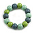 Chunky Wooden Bead  Flex Bracelet Grey/Mint/Lime Green - M/ L - view 4