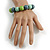 Chunky Wooden Bead  Flex Bracelet Grey/Mint/Lime Green - M/ L - view 2