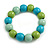 Chunky Wooden Bead  Flex Bracelet Turquoise/Mint/Lime Green - M/ L - view 5
