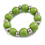 Lime Green Painted Wood and Silver Acrylic Bead Flex Bracelet - Medium - view 3