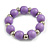 Lilac Purple Painted Wood and Silver Acrylic Bead Flex Bracelet - Medium - view 4