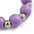 Lilac Purple Painted Wood and Silver Acrylic Bead Flex Bracelet - Medium - view 5