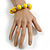Yellow Painted Wood and Silver Acrylic Bead Flex Bracelet - Medium - view 5