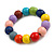 Multicoloured Painted Round Bead Wood Flex Bracelet - M/L - view 2