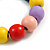Multicoloured Painted Round Bead Wood Flex Bracelet - M/L - view 4
