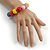 Multicoloured Painted Round Bead Wood Flex Bracelet - M/L - view 3