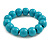 Turquoise Painted Round Bead Wood Flex Bracelet - M/L - view 2