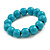 Turquoise Painted Round Bead Wood Flex Bracelet - M/L - view 3