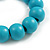 Turquoise Painted Round Bead Wood Flex Bracelet - M/L - view 4